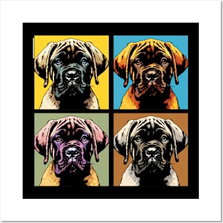 Pop Retro Mastiff Art Painting - Cute Puppy Posters and Art